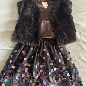 Cat & Jack Black Dress with Iridescent Sequin Discs